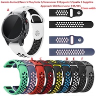 For Garmin Fenix 5/5 Plus/Forerunner 935/945/Instinct/Quatix 5 Quick Fit Watch Band Silicone Strap Bracelet Accessory 22mm