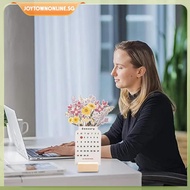 [joytownonline.sg] Desk Calender 2024 2024 Newest Creative Flower Desk Calendar 12 Monthly Calendar