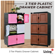 3 Tier Plastic Drawer Cabinet Household High Quality Plastic Storage Plastic Organizer Kitchen Living Drawer Ready Stock in Malaysia