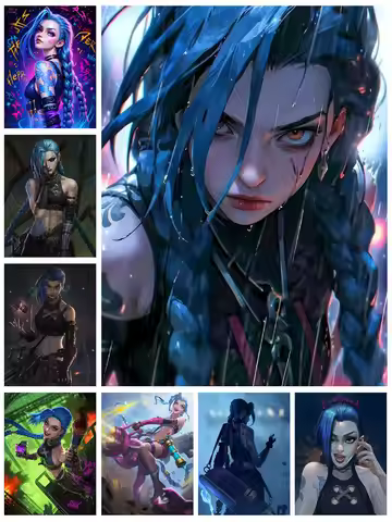 LOL Heroine DIY Diamond Painting Kit Jinx Comic Poster Diamond Embroidery Game Fans Home Decoration