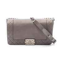 【二手】香奈兒 (Chanel) Boy Chanel A67086 灰色皮革 Boy Chanel 鏈條肩背包 女士二手 B