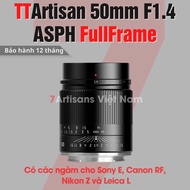 Ống kính TTArtisan 50mm F1.4 ASPH lens Full-Frame chân dung xóa phông cho Sony FE Canon RF Nikon Z v