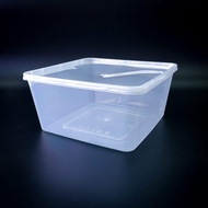 [READY STOCK] SQUARE PLASTIC FOOD CONTAINER WITH LID SQT 7 / SQ 7 / CLEAR CONTAINER