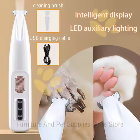 New Dog Beauty Trimmer Fully Waterproof Dog Trimmer with LED Light Dog Claw Trimmer Cat Claw Hair Tr