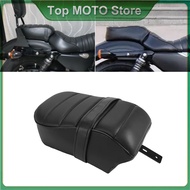 Motorcycle Black Leather Rear Passenger Seat Pillion Cushion For Harley Sportster Iron 883 XL883N 20