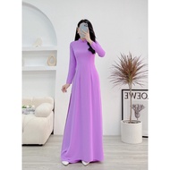 American silk plain purple ao dai