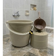 3in1Set Bathroom Pail, Stool and Dipper (Mocha Only)