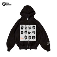 R&B Rapper Series Unisex Black Boxy Double Zipper Hoodie Sweater Jacket for Men Premium QualityWanit