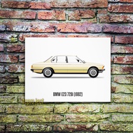 CAR bmw E23 POSTER - WOODEN POSTER WALL DECORATION