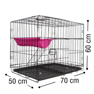 กรงแมว 2 ชั้น กรง กรงใส่แมว 2 ขนาด กรงแมวพับได้ กรงสัตว์เลี้ยง คอกแมว คอนโดแมว Cat Cage