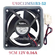 1pc U92C12MS1B3-52 12V 0.16A 9CM for Samsung Refrigerated Refrigerator Fridge cooling fan New origin