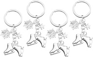 4pcs Skating Charm Pendant Keychain Ice Skates Charm Pendants Metal Sports Shoes Charms for Bracelet
