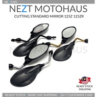 SIDE MIRROR 125Z Z125 CUTTING STANDARD HITAM / CHROME / CARBON Y15 MT15 LC135