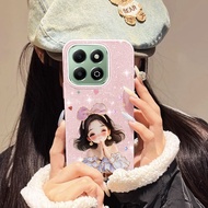 YBD Pink Casing For Honor X6S X8C X8B X8 5G X6A X6B X6 Honor 70 Lite Phone Case TPU Glitter Shell Cu
