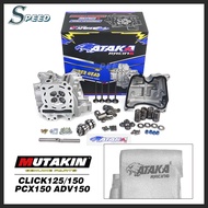 ATAKA Motorcycle CNC Cylinder Head 4 Valve Click 125/150 PCX 150 ADV 150 Super Head 19/22MM 20/23MM