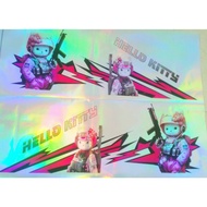 Tem Hello Kitty Dán Trang Trí Sườn Xe Ô TÔ Cánh cửa Xe Tải Decal 3 lớp cán nilong bóng chống phai ( 