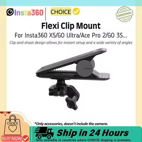 Insta360 Flexi Clip Sun Visor Mount 10mm-24mm Board Holder For Insta 360 X5 X4 X3 Ace Pro 2 GO 3S Go