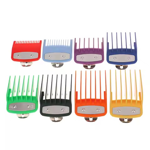 8 Pcs Professional Hair Clipper Limit Comb Cutting Guide Combs 1.5/3/4.5/6/10/13/19/25MM Set Barber