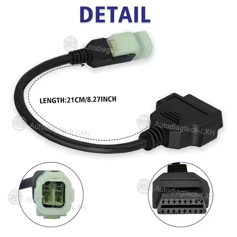 OBD2 for Kawasaki 4pin Cable to 16Pin OBD2 Motorcycle Diagnostic Adapter Connector Cable for Z250 Z6