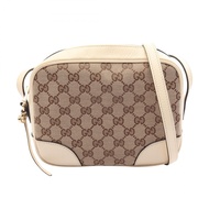 【二手】Gucci GUCCI Bree GG帆布單肩包 449413 米色/白色帆布皮革單肩包 女士二手 A