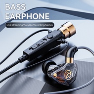 HiFi Headphones with Condenser Microphone Bass Earphone Noise-Cancelling Headset for Music Karaoke