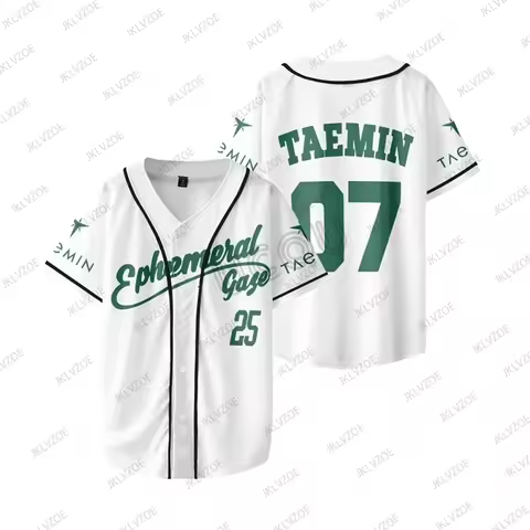 2025 Taemin Ephemeral Gaze World Tour Short Sleeve Women Men T-shirt Baseball Jersey Hip Hop Basebal