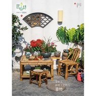 Ingenious Workshop Outdoor Courtyard Chinese Garden Decoration Bamboo Table Chair Balcony Bamboo Cha