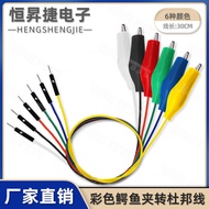 Color Dupont Wire with Alligator Clip Dupont Terminal Male Female Head to Alligator Test Clip Wire E