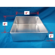 BAKING TRAY - ALUMINIUM CAKE TIN (8" X 8") (HEIGHT 3") (1 SET = 2 UNIT INSIDE)