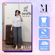 MeiMei Summer Women's Outfit Set Plaid Shirt + Wide Leg Pants to Wear to School and Work ST19411