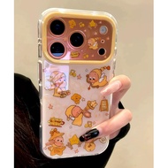 正版全镜头保护可爱卡通黄色闪亮星人腕带手机壳适用于iPhone 17 Pro Max 17 Pro 15 16 Pro Max防震甜美少女风手机壳
