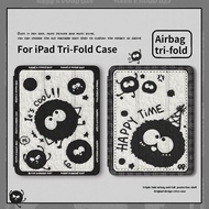 For ipad 9th generation case iPad 2021 9th 8th 7th 10.2 6th 5th 9.7 inch Pro11 Pro12.9 Cute Happy Cinderella iPad Tri-fold Flip Case with pencil holder