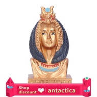 Antactica Egyptian Queen Head Statue Natural Resin Gift Pharaoh Figurine Decor BUN