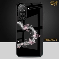 HP Glitter Glass Phone Case For POCO C71 - POCO C71 Phone Case - K121
