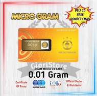 MicroGram 0.01 Gram Logam Mulia Emas Mini 24 Karat