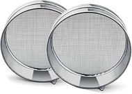 Kuber Industries Stainless Steel Flour Chalni|Food Strainers/Atta Chalni|Flour Seive for Kitchen|Pack of 2|Silver