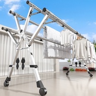 LG Jemuran Baju Lipat 5 Tiang Dengan Roda Jemuran Baju Lipat Stainless Steel Jemuran Pakaian Super K