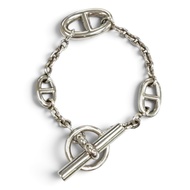 Excellent condition ★ HERMES Farandole AG925 Chaine d'Ancre Bracelet, Silver, Made in Italy, Women's