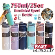 Slim Tumbler 750ml Thermos 304 Stainless Steel Tumbler Vacuum Flask Water Bottle Botol Tahan Panas T