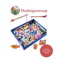 Wooden toy - Smart fishing with 2 34-piece fishing rods with paper box