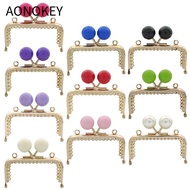 AONOKEY Purse Clasp Frame, Metal Candy Color Purse Frame Kiss Clasp, Square Bag Kiss Clasp Lock