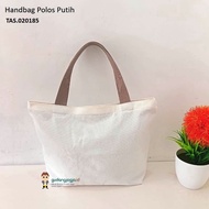 CANVAS HANDBAG WHITE CANVAS TOTE BAG GUDANGJOGJA.ID