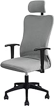 FORCHEER Ergonomic Office Chair Cover Set with Headrest Cover Water Repellent Managerial Chair Cover for Office Executive Chair，Light Grey