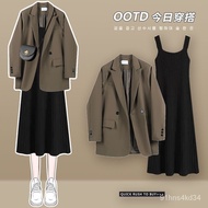 plus Size Women's Clothing Spring Suit Women2024New Sweet Cool Style Blazer Temperament Camisole Dress Two-Piece Set VIQ