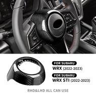 สำหรับซูบารุ WRX STI 2022-2023 Airspeed รถคาร์บอนไฟเบอร์จริงที่คลุมศูนย์พวงมาลัยอุปกรณ์เสริมรถยนต์