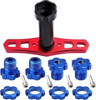 Hobbypark Aluminum 17mm Hex Hubs and Nuts (Splined) & Wheel Wrench for E-Revo/ Revo 3.3 / E-Maxx / S