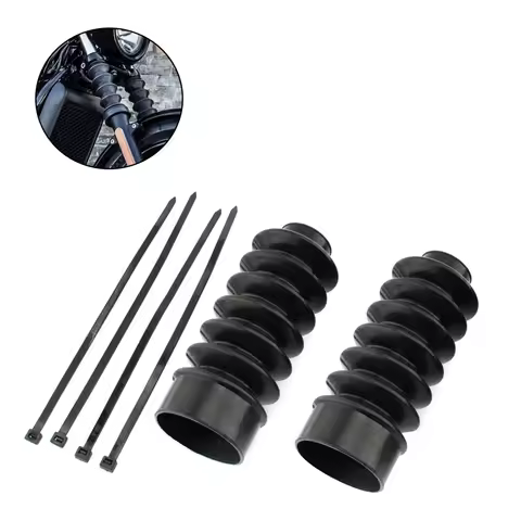 2PCS 39mm Motorcycle Front Fork Cover Gaiters Gators Rubber Long Boots For Harley Davidson Sportster