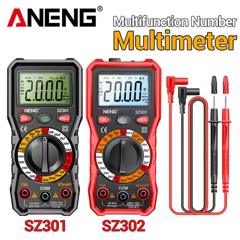 ANENG SZ301/SZ302 Digital Multimeter 1999Counts Professional LCD Auto AC/DC Votage Tester Diode Test