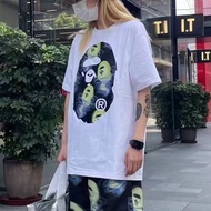 baju bape original japanT-shirt ape head print Cotton casual trendy oversized short-sleeved tops for