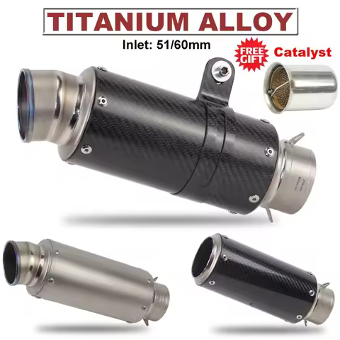 51mm 60mm Motorcycle Exhaust Muffler Carbon Fiber Titanium Escape Moto DB Killer Clamp Scarf for Yam